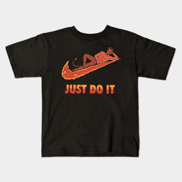 Devil just do it Kids T-Shirt by coffeeman